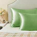 BEDELITE Satin Pillowcase for Hair and Skin, Super Soft Similar to Silk Pillow Cases 4 Pack with Envelope Closure, Cooling Pillowcases for Women Men (20"x30" Queen Size, Sage Green)