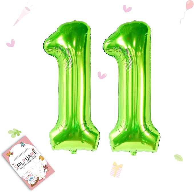 40 inch Number Balloon 0-9 Green Large Number 11 Balloons, Digital Balloons by Smlpuame