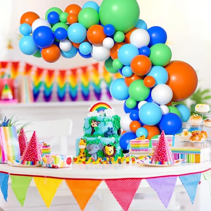 Blue Green Orange Dinosaur Balloon Arch, Boys Birthday, Baby Shower Decorations - Image 5