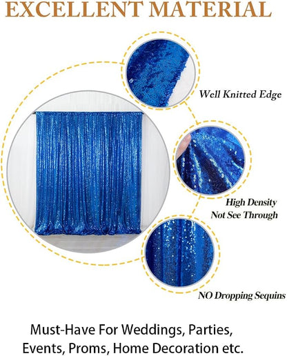 ShinyBeauty Sequin Backdrop Royal Blue 10x10FT Backdrop - Image 3