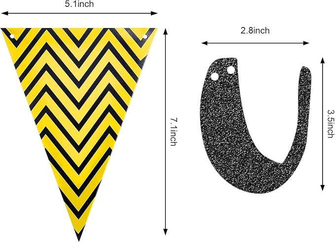 Outus Pre-strung Glitter Congratulations Banner Triangle Flag Banner - Image 3