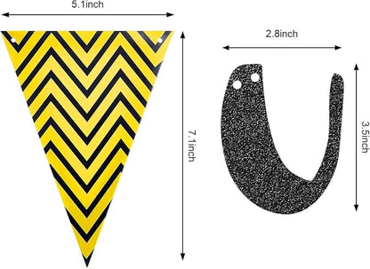 Outus Pre-strung Glitter Congratulations Banner Triangle Flag Banner - Image 3