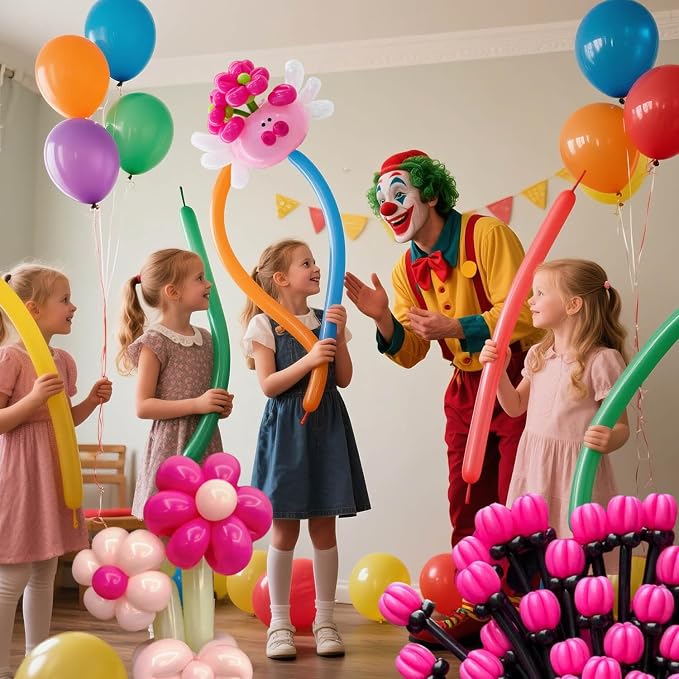 260 Hot Pink Long Balloons for Balloon Garland Thickening Skinny Latex Twisting - Image 5