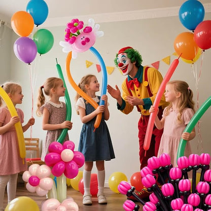 260 Hot Pink Long Balloons for Balloon Garland Thickening Skinny Latex Twisting - Image 5
