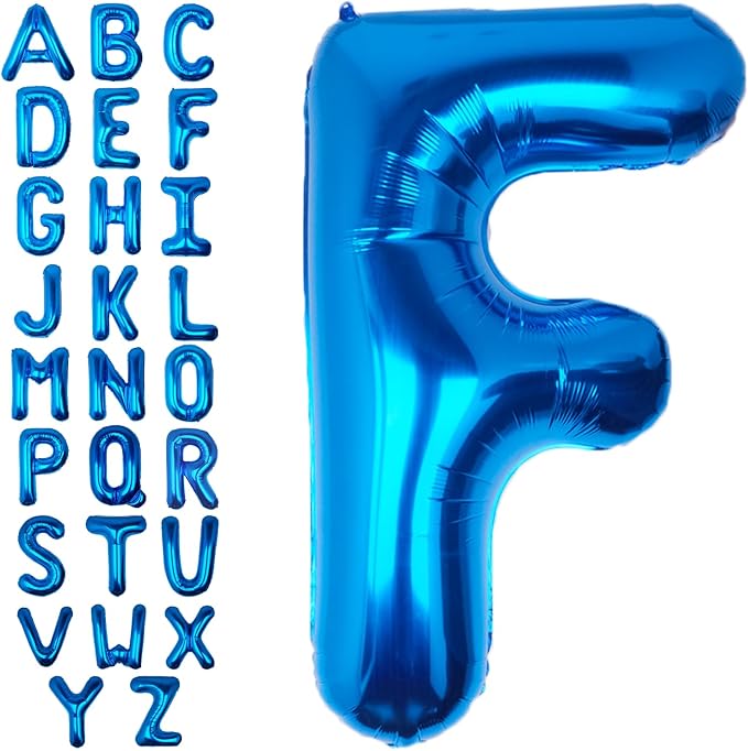 40 Inch Blue Letter F Balloon Big Foil Helium Letter Balloons A-Z | Giant Large by SULALABOO