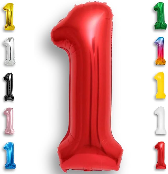 Red Number Balloon 1 Mylar Foil Balloons 16 inch by Unknown