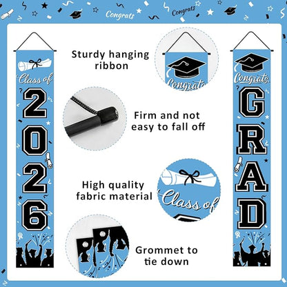 Graduation Banner Class of 2026, Graduation Decorations 2026 Porch Banner - Image 2