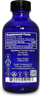 Fennel Essential Oil, Food Grade – 100% Pure, Fennel Oil, by Zongle Therapeutics, 4 OZ