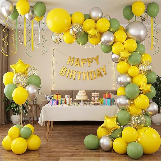 APLANET 150pcs Yellow Balloons Different Sizes 18 12 10 5 Inch Latex Balloon - Image 5
