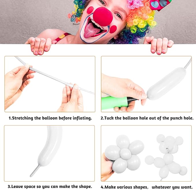 White 260 Balloons, Thickening Long Balloons - Image 5