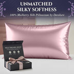 DECOLURE 100% Pure Mulberry Silk Pillow Case King Size – Highest Grade 30 Momme 6A+, Luxuriously Soft & Cooling Silk Pillowcase for Hair & Skin, Hypoallergenic, Breathable, Hidden Zipper (Coral)