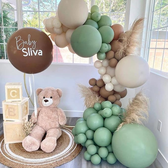 Voircoloria 130pcs Sage Green Balloons Garland Arch Kit, 18 12 10 5 Inch | - Image 4