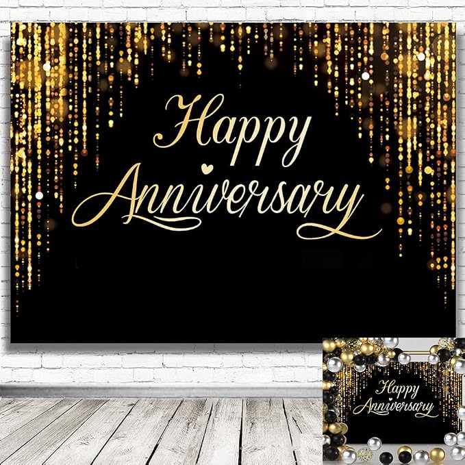 Happy Anniversary Backdrop Party Decorations - Image 2