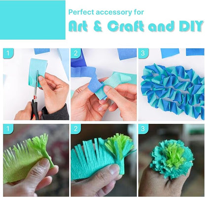 PartyWoo Teal Crepe Paper Streamers 6pcs 492 FT Turquoise Streamers | Birthday - Image 4