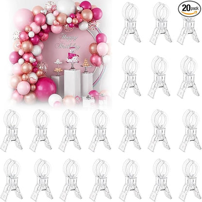 Miliocry 20 Pack Large Balloon Arch Clips Plastic Transparent Backdrop Spring by Miliocry