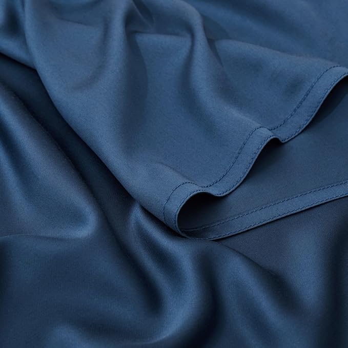 Luxury Bamboo Market | King Envelope Pillowcase Set | 100% Viscose Made from Bamboo | Organically Grown | Ultra Soft | Cooling | 2pcs [Midnight Blue]