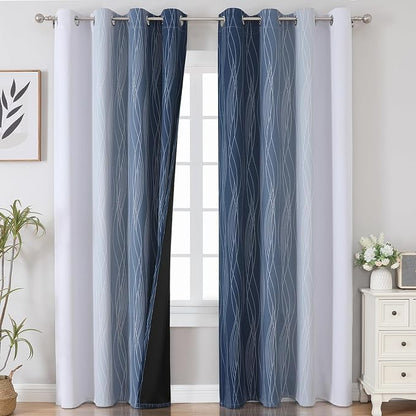 Blackout Curtains 90 Inches Long 2 Panels, Light Blocking Grommet Curtains - Image 2