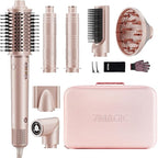 7MAGIC 7 in 1 Hair Styler & Hair Dryer Brush, 110,000 RPM High-Speed Blow Dryer with Negative Ions for Frizz-Free Styling Fast Drying Curling Volumizing Straightening, Hot Air Styler with Travel Case