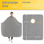 Hair Cutting Cape for Adults-Nylon Waterproof Large Salon Capes for Hair Stylit-Grey Barber Cape-with Adjustable Snap Closure-56 x 64inch Hair Color Cape - Professional Hairstylist & Home Use