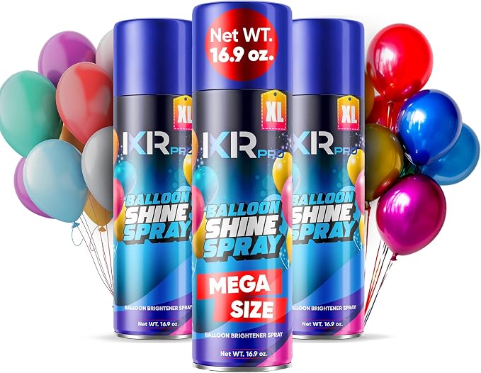 Balloon Shine Spray for Party, 3 Pack x 16.9 oz, Balloons Spray Silicone | by ixirpro