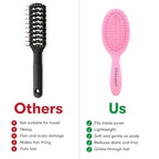 FRAMAR Mini Hair Brush Detangler – Mini Brush For Hair, Small Travel Hair Brush For Women, Travel Hairbrush Detangler, Compact For Travel, Reduces Breakage, For All Hair Types – Matte Pink