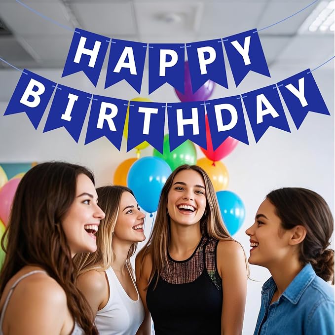 Happy Birthday Banner Sign, Birthday Garland Wall Door Hanging Banners Flag - Image 3