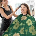 Men Women Hawaiian Floral Olive Green Camo Hair Cutting Cape, Large Long Haircut Hairdressing Cloth Apron for Styling Hair Cut Hairdresser, Barber Aceessories