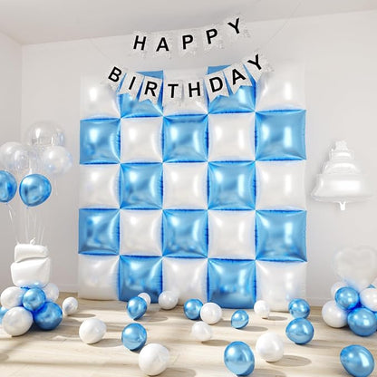 Blue and White Balloons Wall Tunnel Backdrop Double Sided Blue White Balloon - Image 7