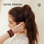 EVITA PERONI 12 Pcs Hair Ties, High Elastic Ponytail Holders, Hair Ties No Damage for Thick Curly Hair Women Men (Latte Foam)