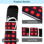 Women's Heat Resistant Neoprene Curling Iron Holder Flat Iron Curling Wand Travel Storage Cover Case Bag Pouch -Water-Resistant (Red lattice)