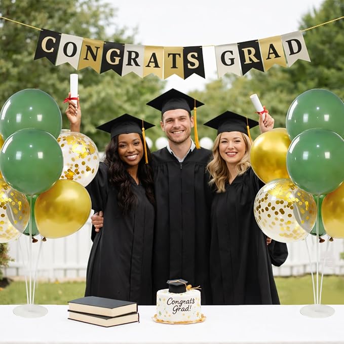 4Sets Green and Gold Balloon Centerpieces - Image 6