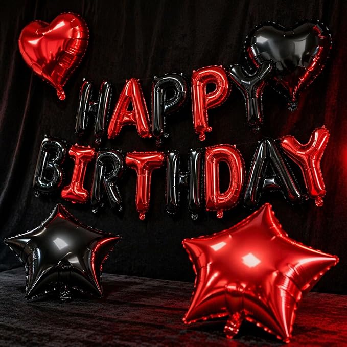 Red and Black Birthday Decorations - Image 3