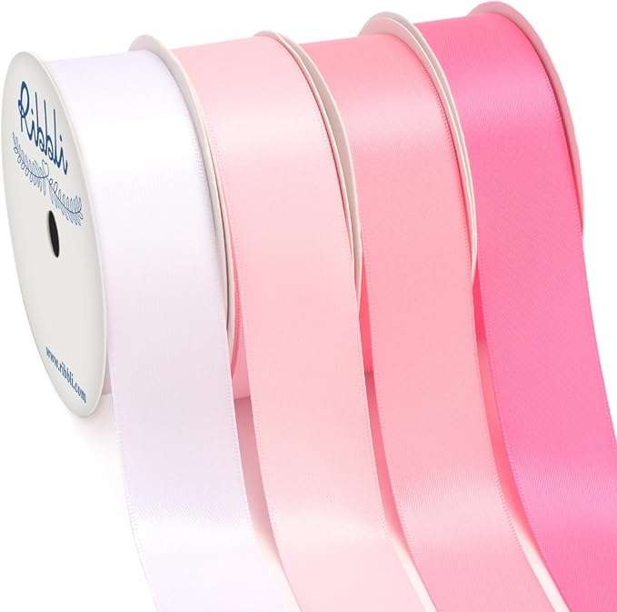 Ribbli Satin Ribbon 1 Inch x 4 Rolls Total 40 Yards by Ribbli
