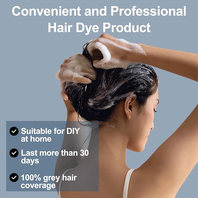 Hair Dye, Hair Dye Shampoo for Women & Men, Color Shampoo Hair Dye 16.9 Fl Oz, Safe and Natural Champu Para Canas (Dark Wine Red)