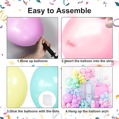 Pastel Balloons Garland Arch Kit, Rainbow Easter Party Balloons | Multicolor - Image 3