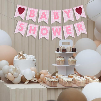 Custom Banner Kit, 28 Pink Printed Burlap Banner - Image 7