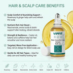 Hair Growth Care Serum Roll-On with Rosemary, Niacinamide, Amino Acids, Ginger, Biotin, Castor Oil, Batana & Caffeine, Nourishes Scalp for Thicker-Looking, Healthy Hair, 30ml/1.01 fl.oz