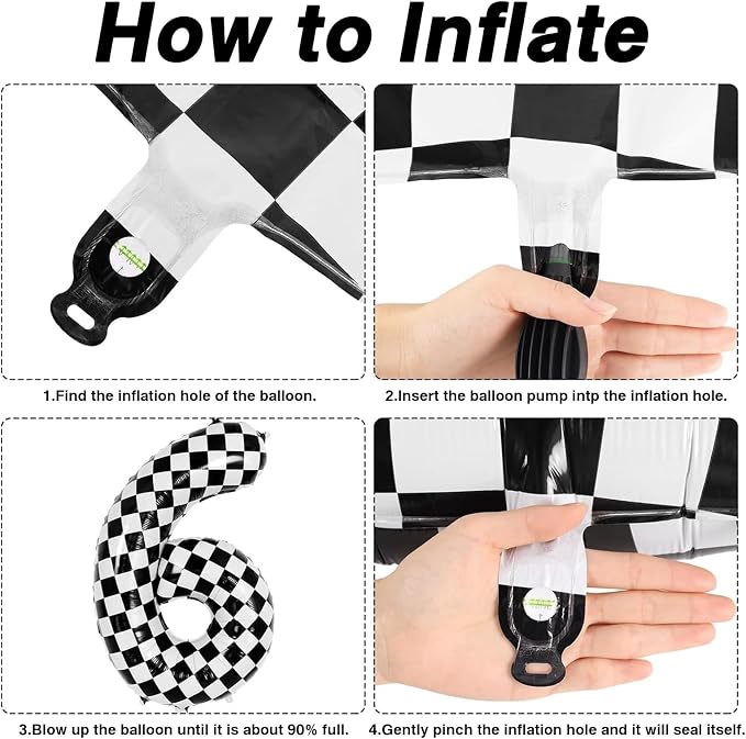 40 Inch Checkered Number 16 Balloon, Foil Balloon - Image 4
