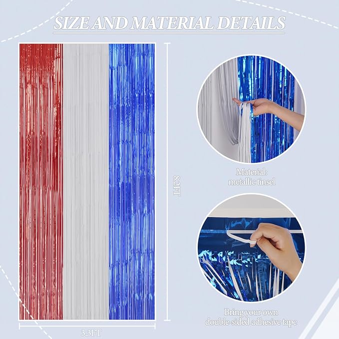 DECOCKRAT 3 Pack Foil Fringe Backdrop - Image 3