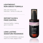 2-in-1 Korean Hair Perfume Oil & Serum with Moroccan Argan Oil & 12 Amino Acids for Dry, Damaged, Glass Hair Shine & Frizz-Control – Paraben & Alcohol-Free – White Floral Musk – 100ml / 3.38 fl oz