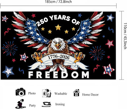 Red Blue 250 Years America Backdrop Banner Photography Background - Image 2