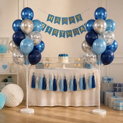 Navy Blue Silver Balloon Stand Kit, 2 Sets - Image 7