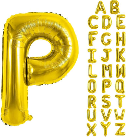 Gold Letter Balloons 40 Inch Large Letter P Balloon Aluminum | Foil Mylar Big by YUNSHANGMO