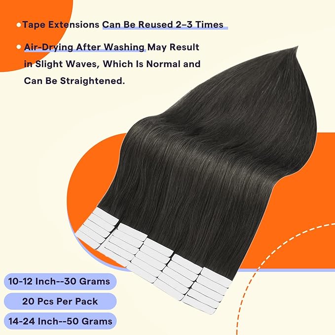 Full Shine Hair Extensions Tape in 24 Inch Color 1C Mocha Brown Tape in Extensions Real Human Hair Seamless Skin Weft 20 Pieces Natural Extensions for Women Real Hair 50 Grams Add Length