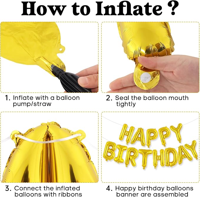 Happy Birthday Balloons Banner, Foil Balloon Personalized Name Letters Balloons - Image 7