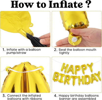 Happy Birthday Balloons Banner, Foil Balloon Personalized Name Letters Balloons - Image 7