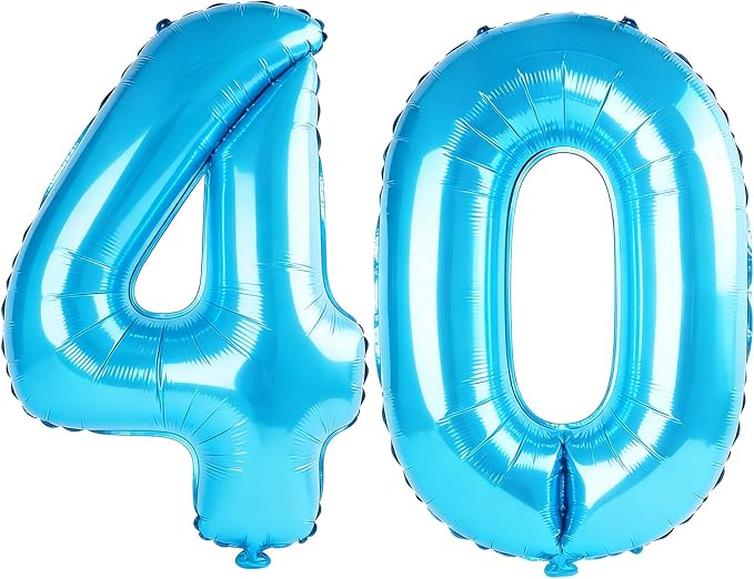 40 Inch Number 40 Balloons for 40th Birthday Party Decorations, 0-100 Jewelry by FOBELEC