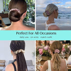 YFONG 3 PCS 100% Mulberry Silk Scrunchies for Women Girls, 22 Momme Soft Hair Ties for Frizz & Breakage Prevention, Elastic Ponytail Holders Gentle And No hurt, (Pink+Champagne+Plum Purple)