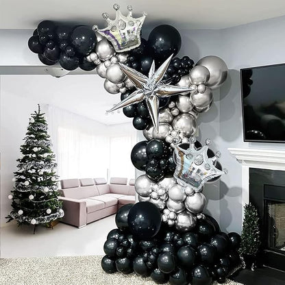 Voircoloria 130pcs Black Balloons Garland Arch Kit, 18 12 10 5 Inch | - Image 8
