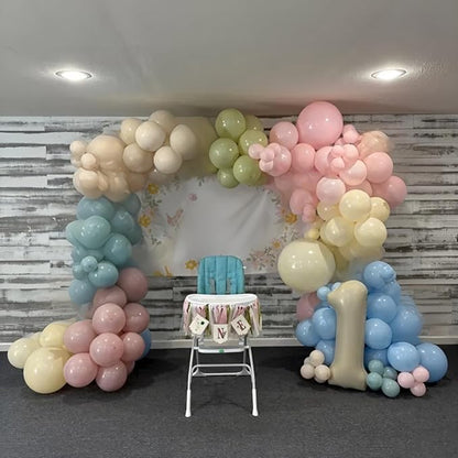 Pastel Pink Blue Green Balloons 12INCH 60PCS Goose Floral Birthday | Wildflower - Image 2